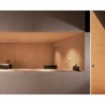 לובי משרדי YBOX בעיצוב אדריכלי וחיפוי עץ